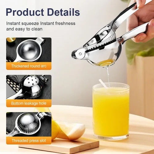 Miniatura 3 de Exprimidor de limón, exprimidor de limón de mano de acero inoxidable, exprimidor de cítricos, accesorios de cocina manual 2025, exprimidor de mano