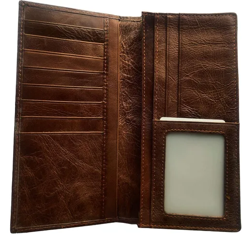 Miniatura 94 de Hombres Cool Eagle Wolf Caballo Totem Cuero Vaca Vertical Cartera Cremallera Multi-tarjeta Titular, Tótem de caballo, Minimalista