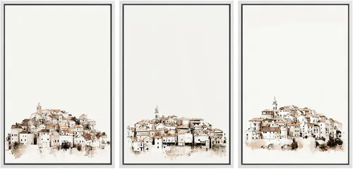 Miniatura 36 de SIGNWIN Lienzo enmarcado para pared, juego de arte de collage de hojas transparentes en blanco y negro, ilustraciones de naturaleza silvestre, arte