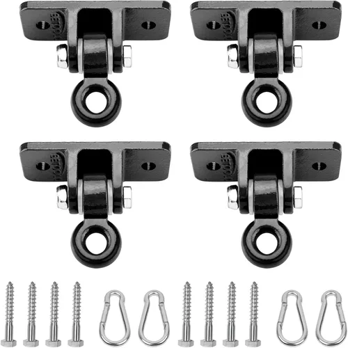 Miniatura 11 de BETOOLL HW9015 Set de 2 colgadores resistentes para hamaca para sets de madera, parque infantil, porche, interior, exterior y ganchos de cierre