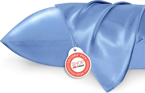 Miniatura 35 de Bedsure Paquete de 2 fundas de almohada de satén similares a las fundas de almohada de seda tamaño estándar, funda de almohada para mujeres que 01
