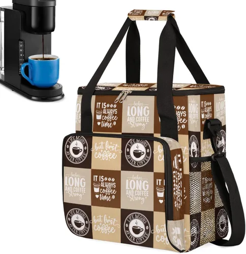 Miniatura 36 de Turquesa comienza tu día con la bolsa de transporte para cafetera, bolsa de almacenamiento de viaje para cafetera, bolsa de almacenamiento de viaje