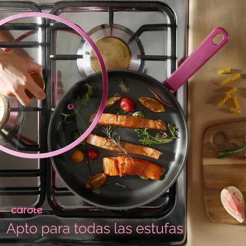 Miniatura 6 de CAROTE Juego de ollas y sartenes antiadherentes, juegos de utensilios de cocina antiadherentes, juego de cocina con asas que se mantienen frías