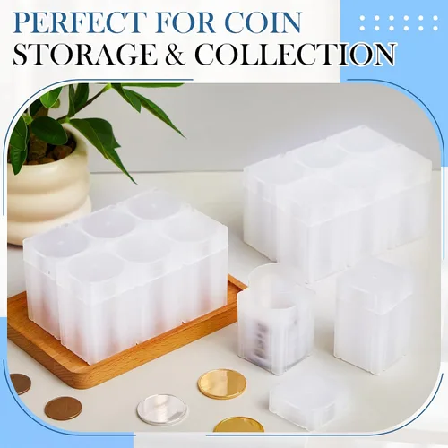 Miniatura 6 de Qunclay Paquete de 20 tubos cuadrados para monedas de 1.598 in para águilas plateadas, soportes para monedas para dólares de Morgan y de la Paz