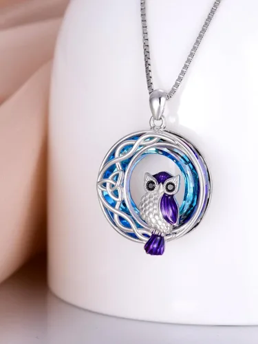 Miniatura 2 de WINNICACA Collares de plata de ley para mujeres y niñas, tulipanes, girasol, rosa, loto, margarita, colibrí, cardenal rojo, búho, joyería de regalo