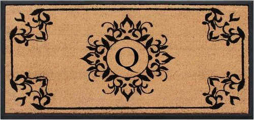 Miniatura 47 de A1HC - Tapete de puerta con monograma de fibra de coco natural para puerta delantera, 24 x 48, felpudo duradero tratado anti-desprendimiento