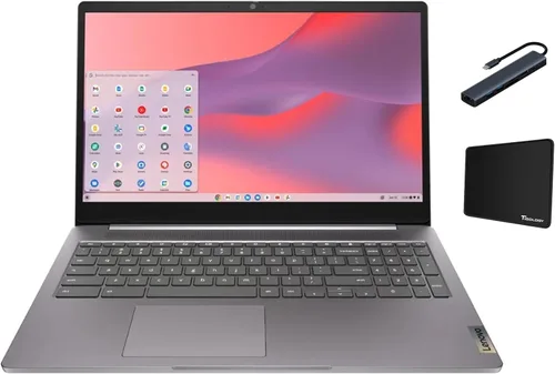 Lenovo IdeaPad 3i Chromebook 15.6 pulgadas FHD portátil, Intel Celeron N4500, memoria de 4 GB, almacenamiento eMMC de 64 GB, Chrome OS, gris ártico