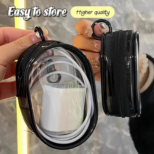 Miniatura 5 de Bolsa de almacenamiento para cables de carga, organizador compacto transparente para viajes, cables de datos, auriculares y más Mini organizador