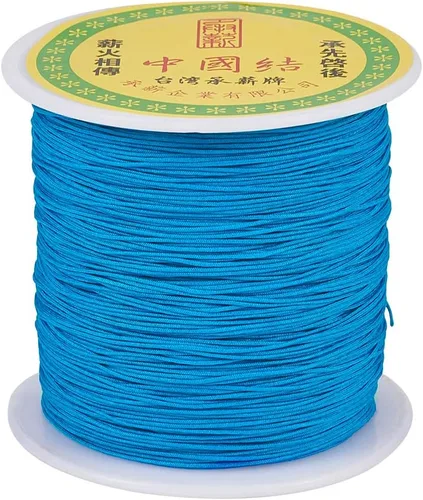 Miniatura 35 de Cordón de nailon trenzado de 150 yardas, cuerda roja de 0.020 in para pulsera, hilo de cuentas de nailon para collar Kumihimo, joyas, borlas