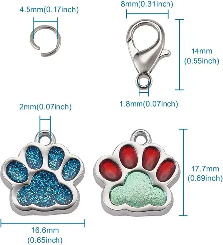 Miniatura 4 de Colgantes de esmalte de aleación con anillos de salto y cierres de pinza de langosta, Plástico