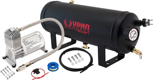 Miniatura 11 de Vixen Horns Tanque de bocina de tren/aire de 1.5 galones (6 litros) con compresor de 150 PSI a bordo sistema/kit 12V VXO8815