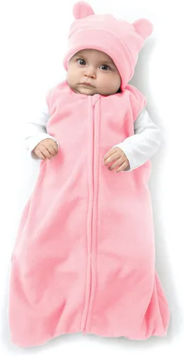 Miniatura 7 de Cuddle Club Saco de dormir de forro polar para bebé, manta para bebé, saco de dormir y sombrero para recién nacido
