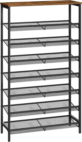 Miniatura 9 de HOOBRO - Estantería para zapatos de 8 niveles, estante para zapatos de 29.5"L, organizador de almacenamiento de zapatos de gran capacidad para 21-24