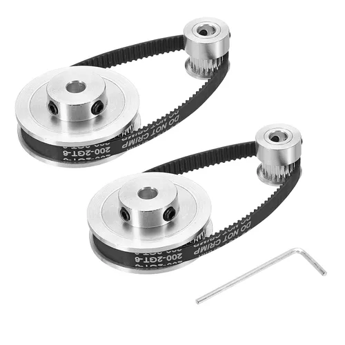 Miniatura 8 de MECCANIXITY Polea de distribución de 20 y 60 dientes de 0.197 in de diámetro con correa y llave para impresora 3D, máquina CNC