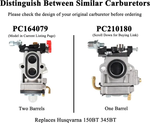Miniatura 2 de Carburador 150BT 350BT para Husqvarna 570BTS 580BTS 560BTS 570BFS 150BF 350BF 560BFS 580BFS 580BFS Sopladores de mochila Parte 581155801 502845001