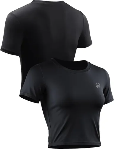 Miniatura 2 de NELEUS Camiseta corta sin mangas para mujer, ajuste seco, atlética, para correr, paquete de 3