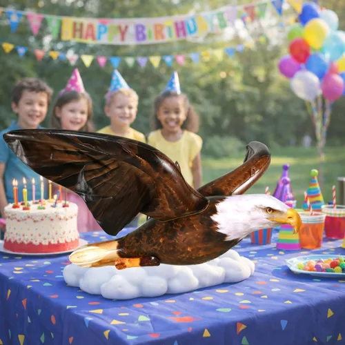 Miniatura 2 de Jet Creations Águila Calva Inflable con 38 Pulgadas de Envergadura, Marrón Oscuro, Figura Realista de Animal Salvaje, Ave Patriótica, Fiestas