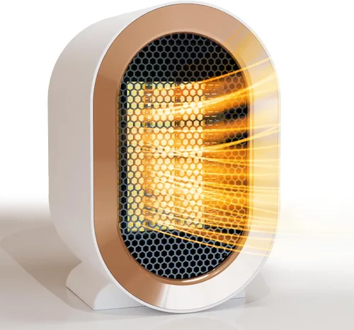 Calentador eléctrico portátil para interiores, calentador de escritorio personal de 1200 W, calefacción silenciosa rápida de cerámica con termostato