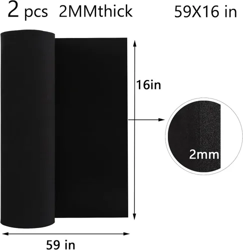 Miniatura 2 de AMZQNART Paquete de 2 rollos de espuma EVA de 2mm, rollo de espuma para cosplay, 16 x 59 pulgadas, color negro, adecuado para modelado de cosplay