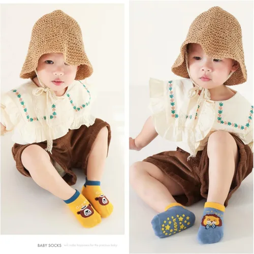 Miniatura 2 de BEHELE Calcetines antideslizantes para bebés, calcetines antideslizantes para niños y niñas, para recién nacidos, 6 pares