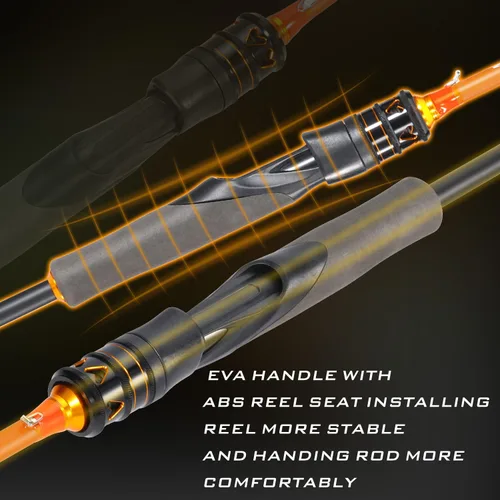Miniatura 4 de Sougayilang Spinning Combo – 5.2:1 Gear Ratio, 15LB Drag, IM6 Graphite 2-Piece Rod, M/MH Power, Stainless Steel Guides for Bass, Walleye, Catfish