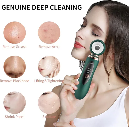 Miniatura 2 de 2025 - Aspiradora de poros para eliminar puntos negros, limpiador de poros facial recargable visual, 3 succiones de silicona suave, 3 sondas, kit
