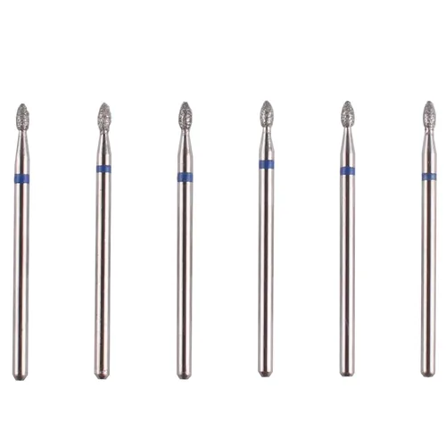 Miniatura 7 de Juego de brocas para cutícula de diamante en forma de llama, 6 piezas, kit de brocas de manicura Pro Dry de 3/32