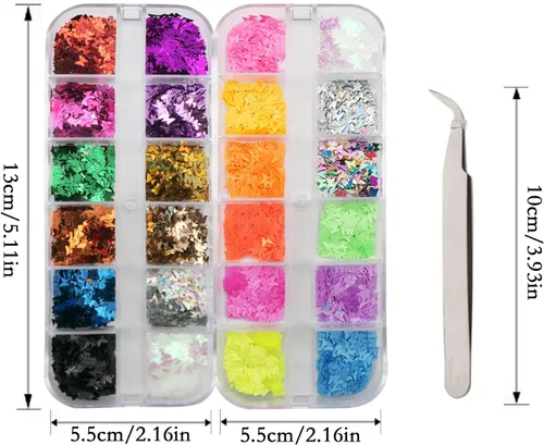 Miniatura 3 de Diamantes de imitación para manualidades con purpurina gruesa para manualidades y diamantes de imitación para uñas con pinzas, 4 unidades, purpurina