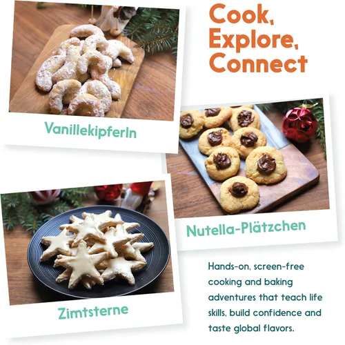 Miniatura 5 de Kit de horneado de postres reales para familias – Kit interactivo y educativo incluye 3 tarjetas de recetas con ingredientes clave, herramientas