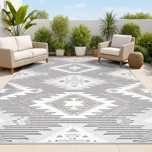 Miniatura 7 de JONATHAN Y Alfombra de pasillo Kilim Diamante Neutro para interiores y exteriores, 2 x 8 pies, color beige/gris, Sumak pelo alto y bajo para patio
