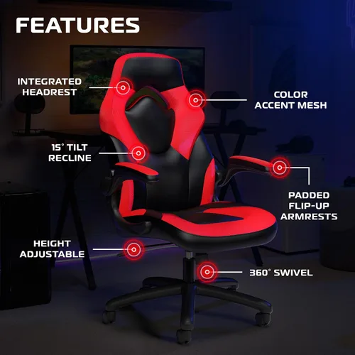 Miniatura 6 de RESPAWN 3085 Silla para juegos ergonómica para adultos, silla de oficina de respaldo alto con reposacabezas y brazos abatibles, asiento