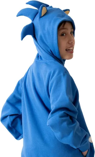 Miniatura 5 de Bioworld Sonic The Hedgehog Cosplay con orejas de espuma manga larga sudadera azul con capucha para niño