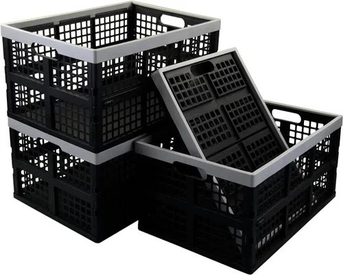 Asking Cajas plegables para uso general, paquete de 4 cajas apilables de 42 L