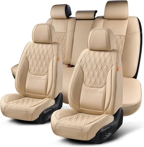 Miniatura 9 de Juego de fundas para asientos de automóvil delanteros, fundas de cuero transpirable para asientos delanteros de automóviles con reposacabezas, funda