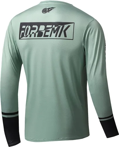 Miniatura 2 de FORBEMK Camisas de ciclismo para hombre, manga larga, secado rápido y absorbe la humedad, para correr, senderismo, ciclismo, camisetas de manga larga