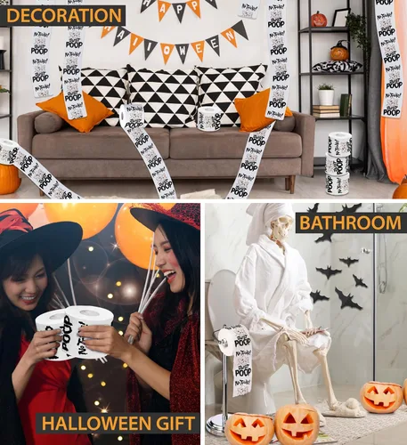 Miniatura 5 de Printed TP Papel higiénico impreso sin trucos para Halloween, regalo de broma, rollo de papel higiénico aterrador para sorpresa, divertido regalo