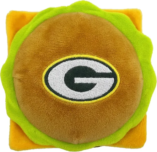 Miniatura 8 de NFL SAN Francisco 49ERS - Juguete chirriante de hamburguesa de queso para perros y gatos, juguete de peluche para perros y gatos con chirriador