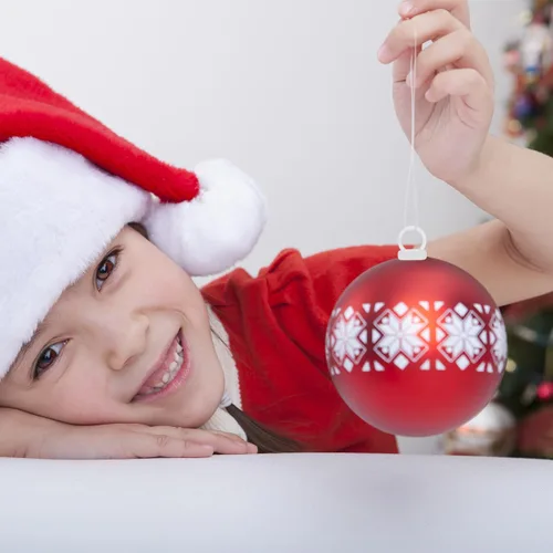 Miniatura 7 de Angoily Tapas de adorno de Navidad, 100 piezas de repuesto para adornos de Navidad, accesorios de bolas para colgar creativamente con soporte