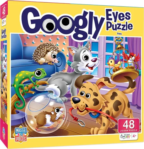 Miniatura 9 de MasterPieces – Rompecabezas de 48 piezas para niños de 4+ años, animales del bosque con ojos googly, juego educativo y divertido, idea de regalo