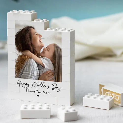 Miniatura 13 de Bloque de fotos de ladrillo de construcción de corazón personalizado, rompecabezas de imagen personalizado para parejas, familia o amigos, día