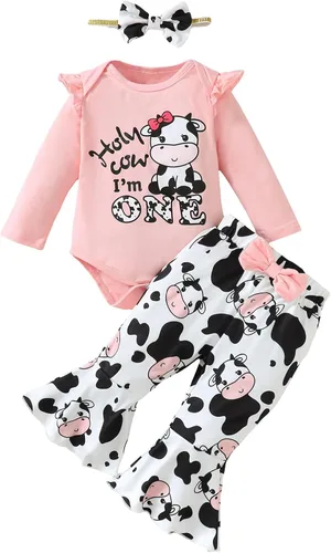 Miniatura 50 de Traje de primer cumpleaños para niña - Holy Cow I'm One