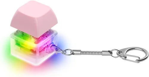 Miniatura 12 de Juguetes sensoriales con teclado para adultos, clicker de teclado con luz LED, llavero sensorial divertido para ansiedad y descompresión (verde, 1P)