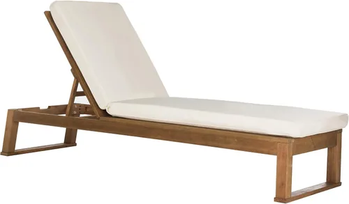 Miniatura 20 de SAFAVIEH Exterior - Solano Chaise Lounge Chair - Marrón y Aqua - Madera maciza con cojín - Diseño de respaldo ajustable - Ideal para patio, terraza
