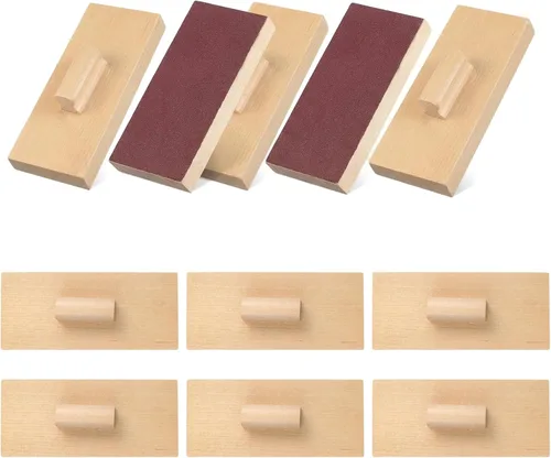 Totority Bloques de arena de madera, instrumentos musicales, 5 pares, juguetes de percusión de madera de haya natural para niños pequeños y niños,
