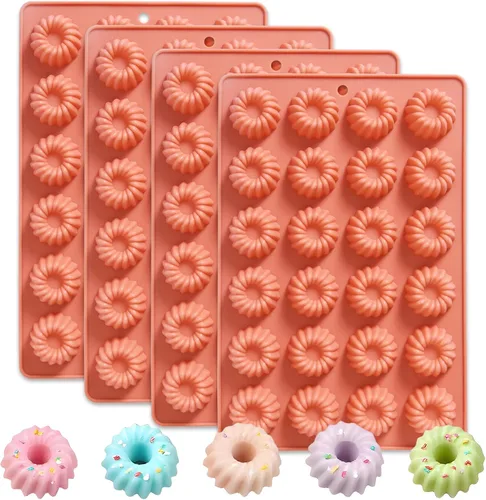 Miniatura 10 de Mini molde de silicona para tartas Buntz, molde antiadherente de tubo acanalado de 24 cavidades para hornear, molde de silicona para donas, mousse
