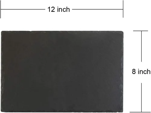 Miniatura 7 de MONKEY SUN Paquete de 4 tablas de queso de pizarra negra de 12 x 8 pulgadas con borde natural para cocina, comedor, fiesta, platos de piedra
