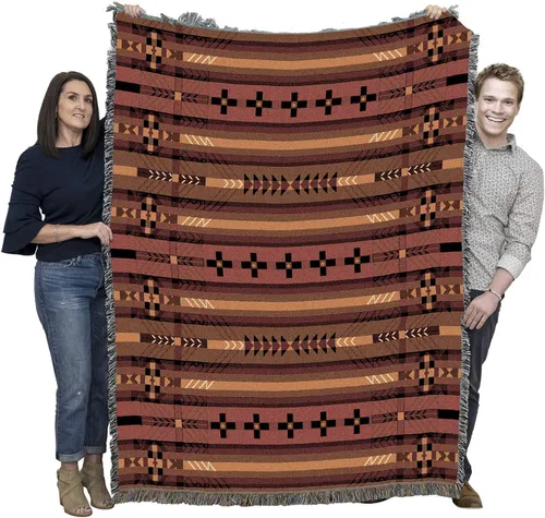 Pure Country Weavers Antelope Ridge Earth - Manta inspirada en los nativos americanos del suroeste, manta de tapiz de regalo tejida de algodón,