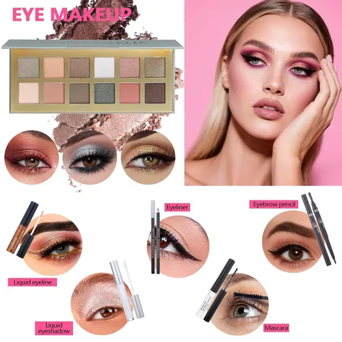 Miniatura 3 de Kit completo de maquillaje para mujeres, juego de maquillaje para niñas, adolescentes, mujeres, set de regalo de maquillaje con paleta de sombras