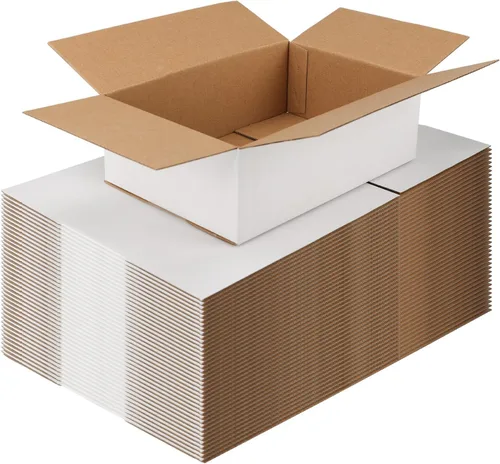 Miniatura 7 de Paquete de 40 cajas de envío pequeñas de 8x6x4 pulgadas, caja de correo de cartón corrugado blanca para envío, embalaje, negocios