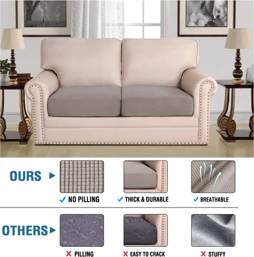 Miniatura 5 de H.VERSAILTEX - Fundas elásticas de alta estirabilidad para cojines de sofá, fundas para asientos de sofá y silla. Protector elástico para muebles